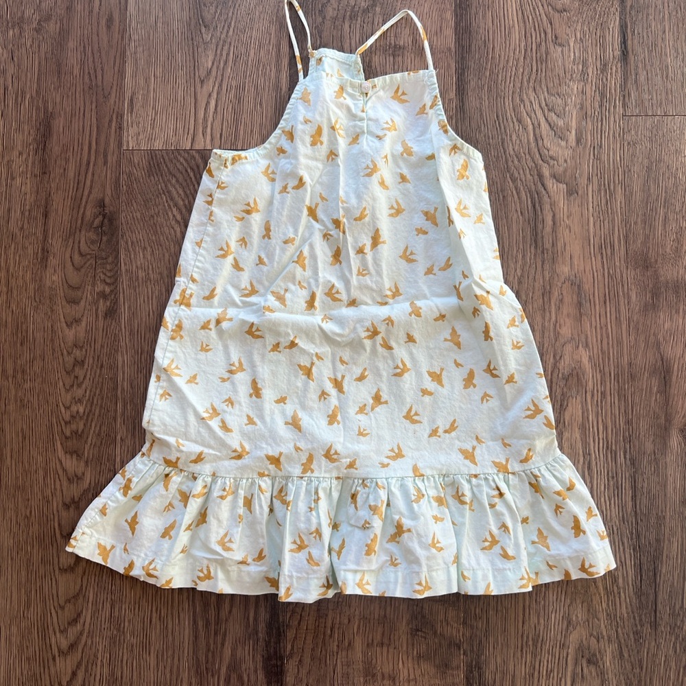 Light Light Blue Dress with Yellow Bird Print